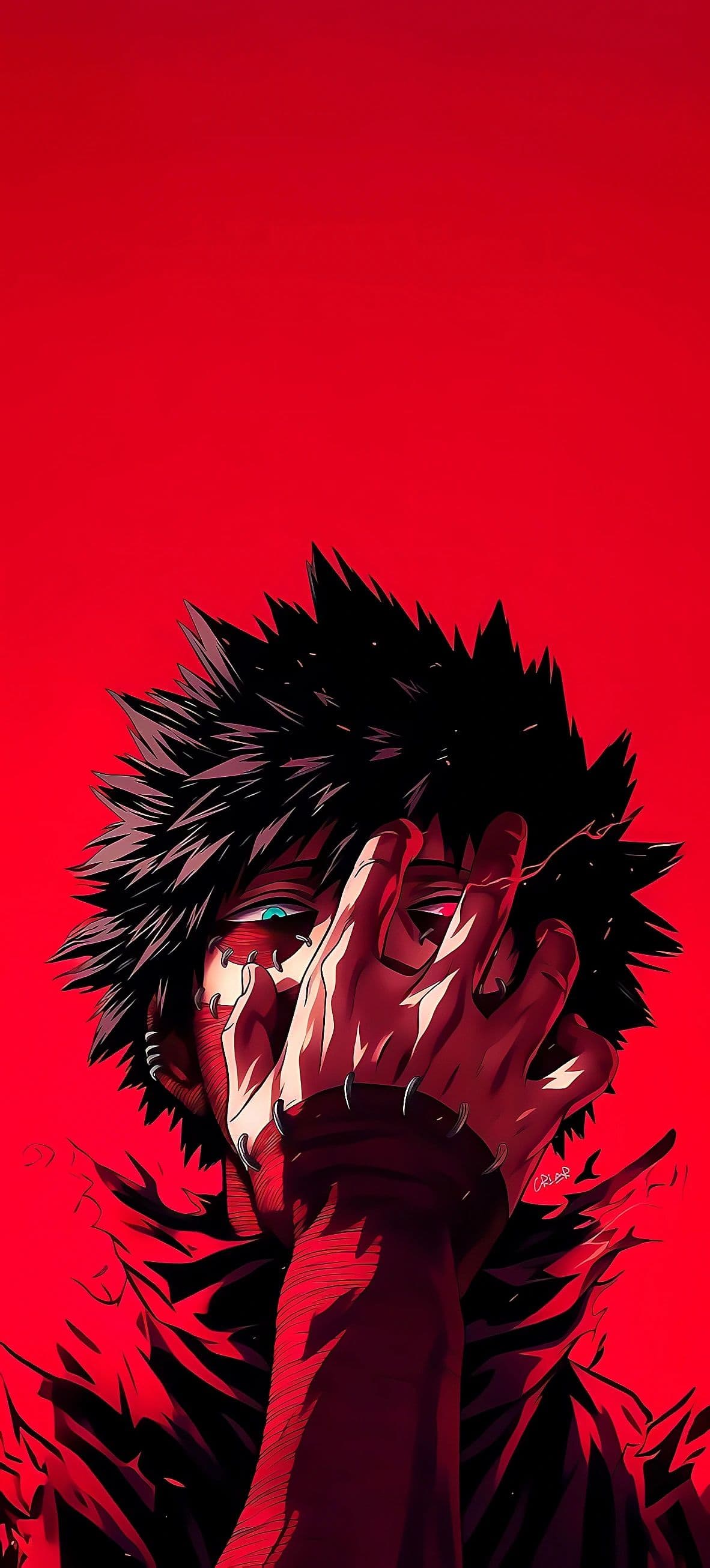 Intense Anime Character Red Aesthetic Art
