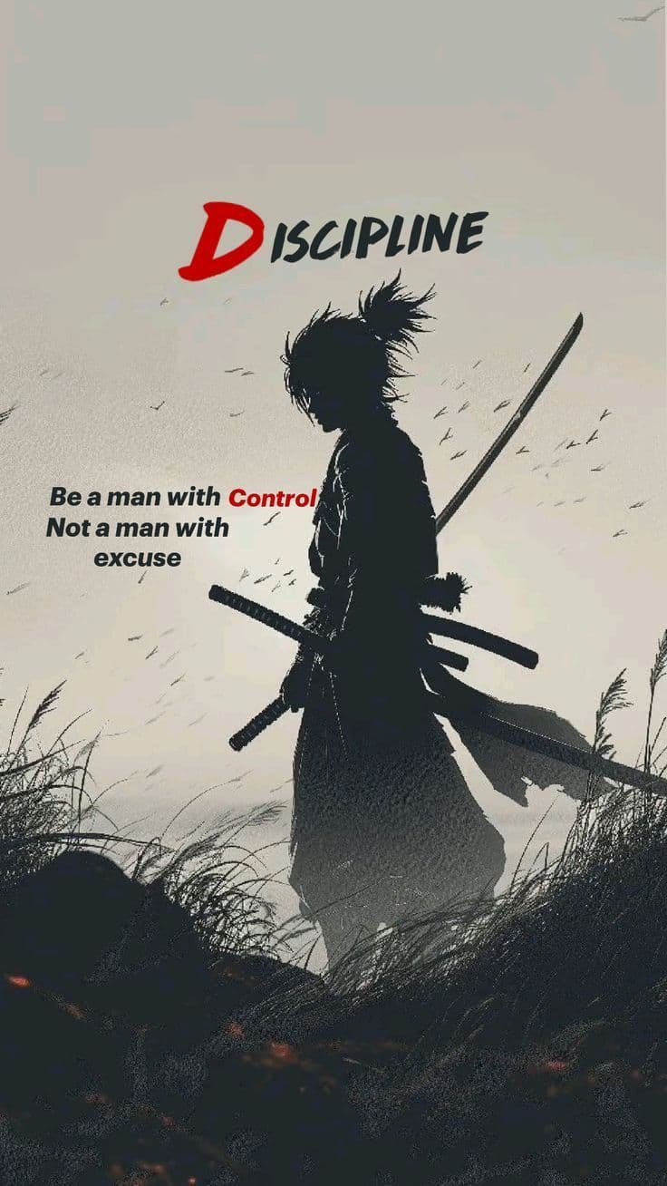 Discipline Warrior Motivational Quote Wallpaper