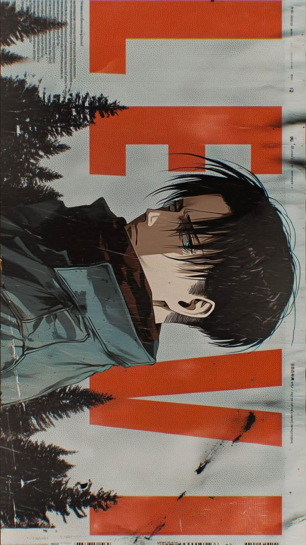 Anime Character Illustration with Geometric Design
