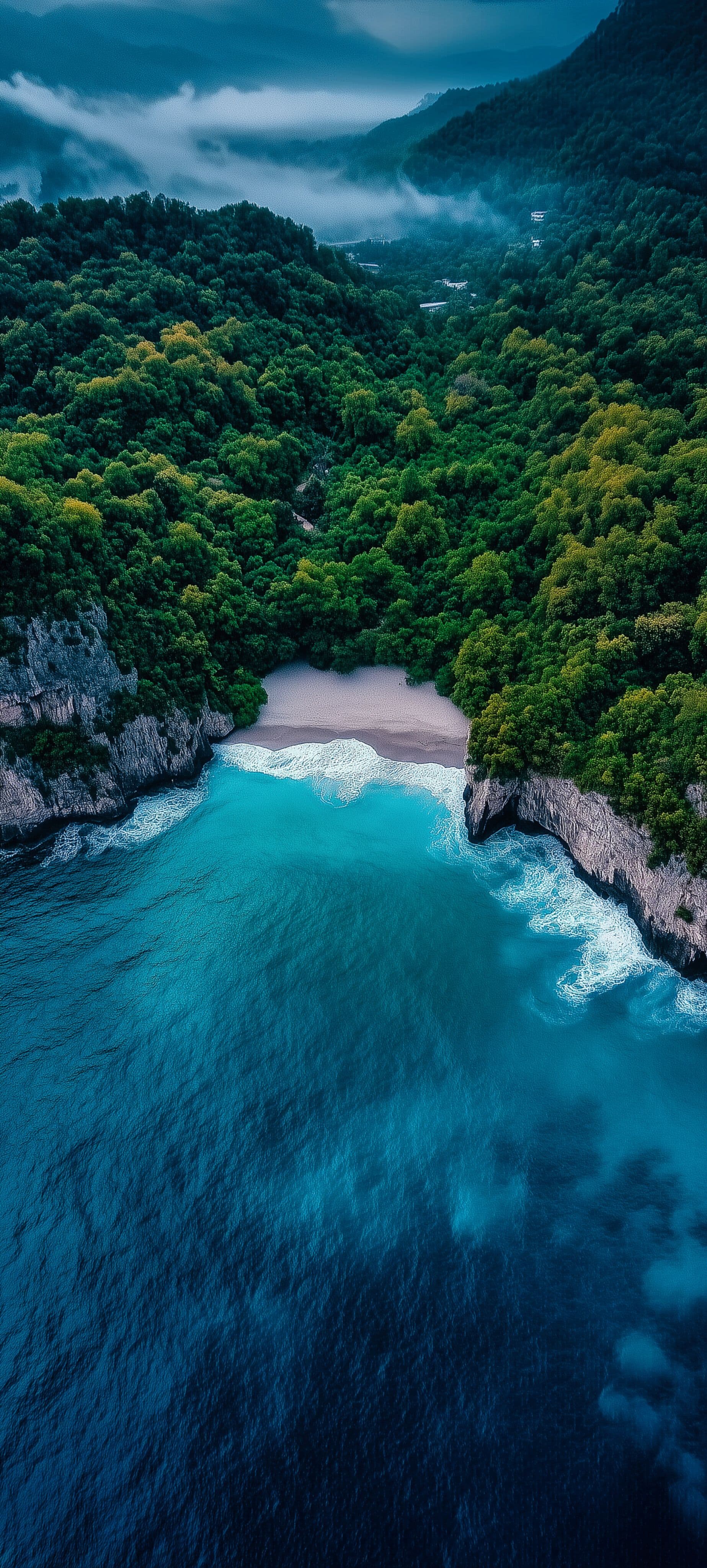 Turquoise River Mountain Valley Landscape