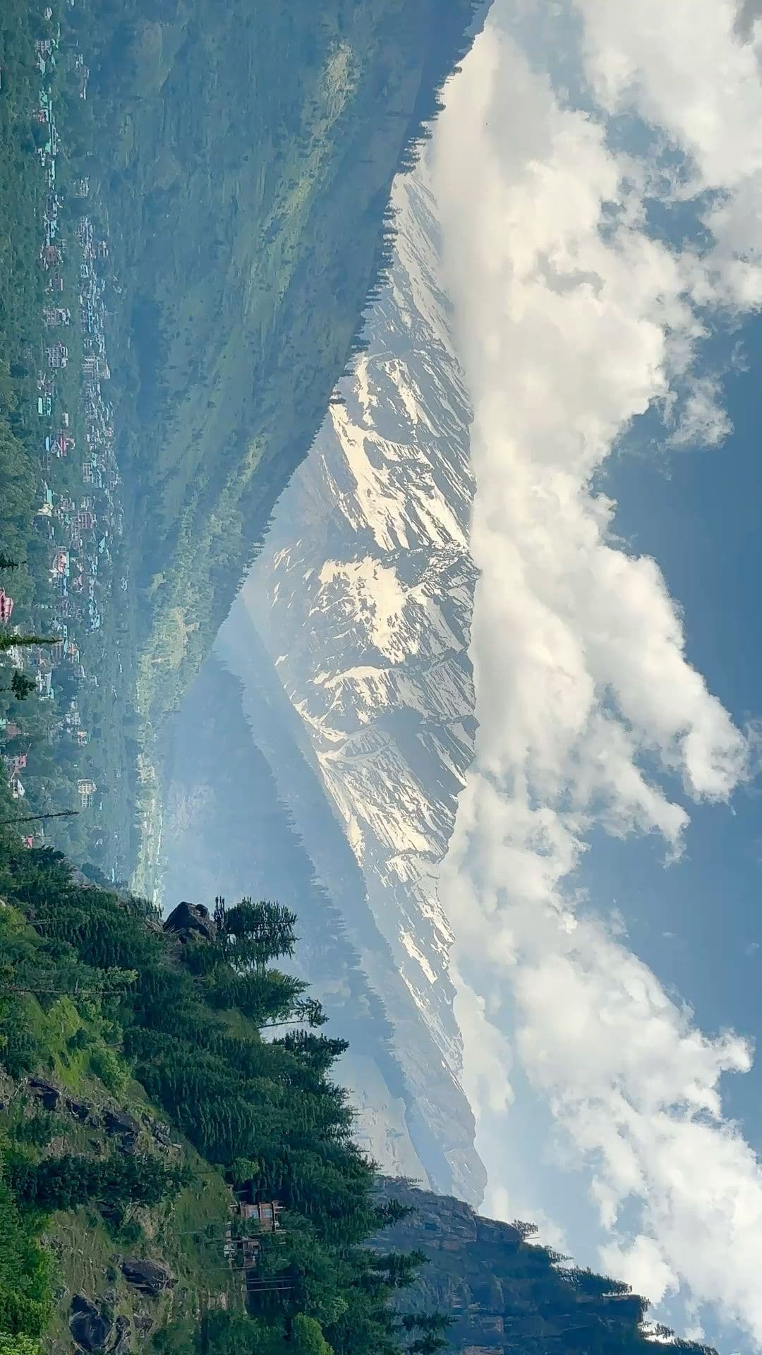 Majestic Snow-Capped Mountains in Alpine Valley