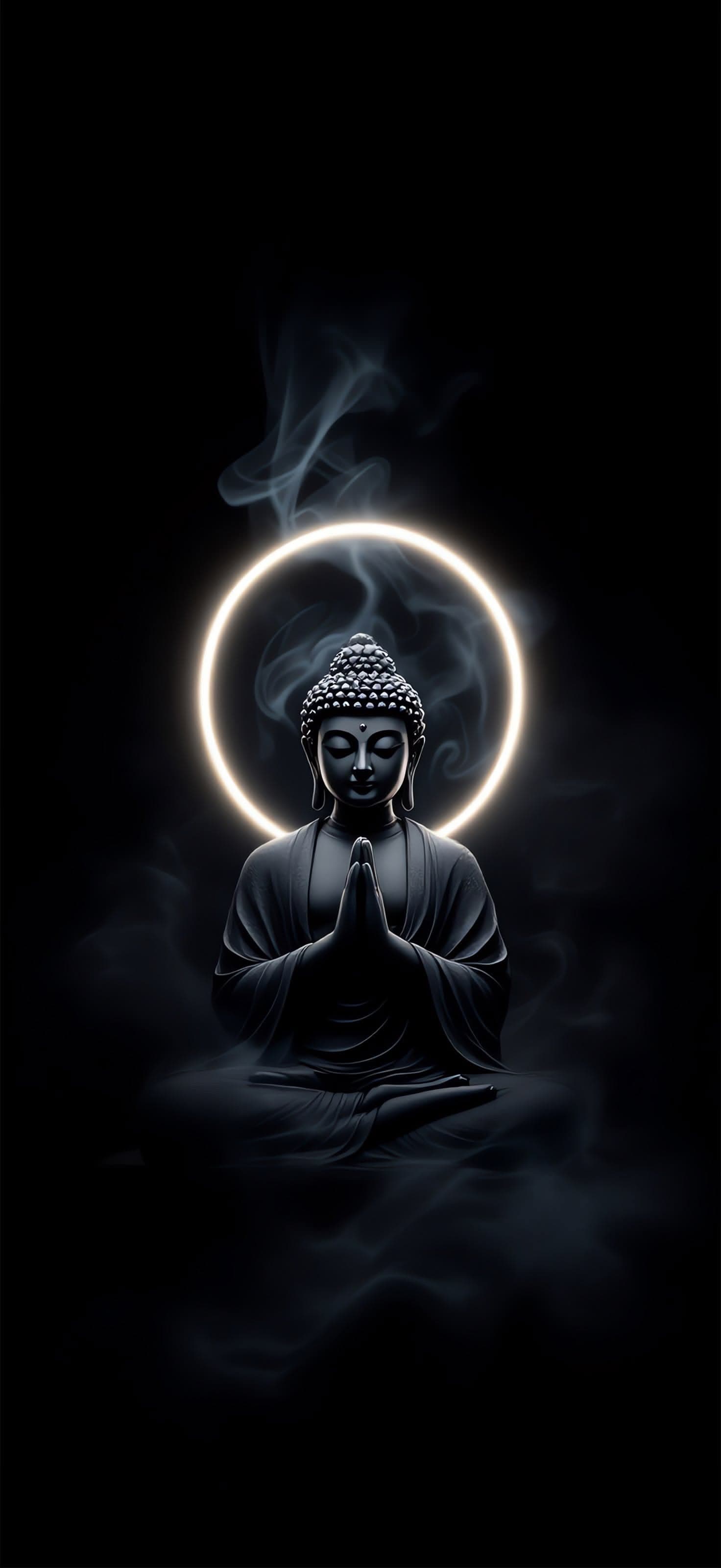 Buddha Meditation with Glowing Halo