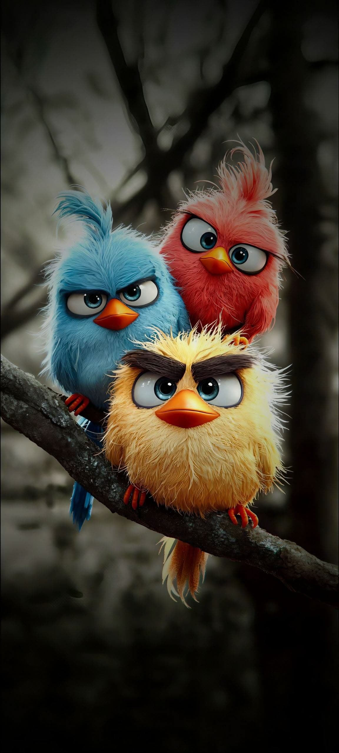 Angry Birds Characters - Blue Red Yellow Birds Branch