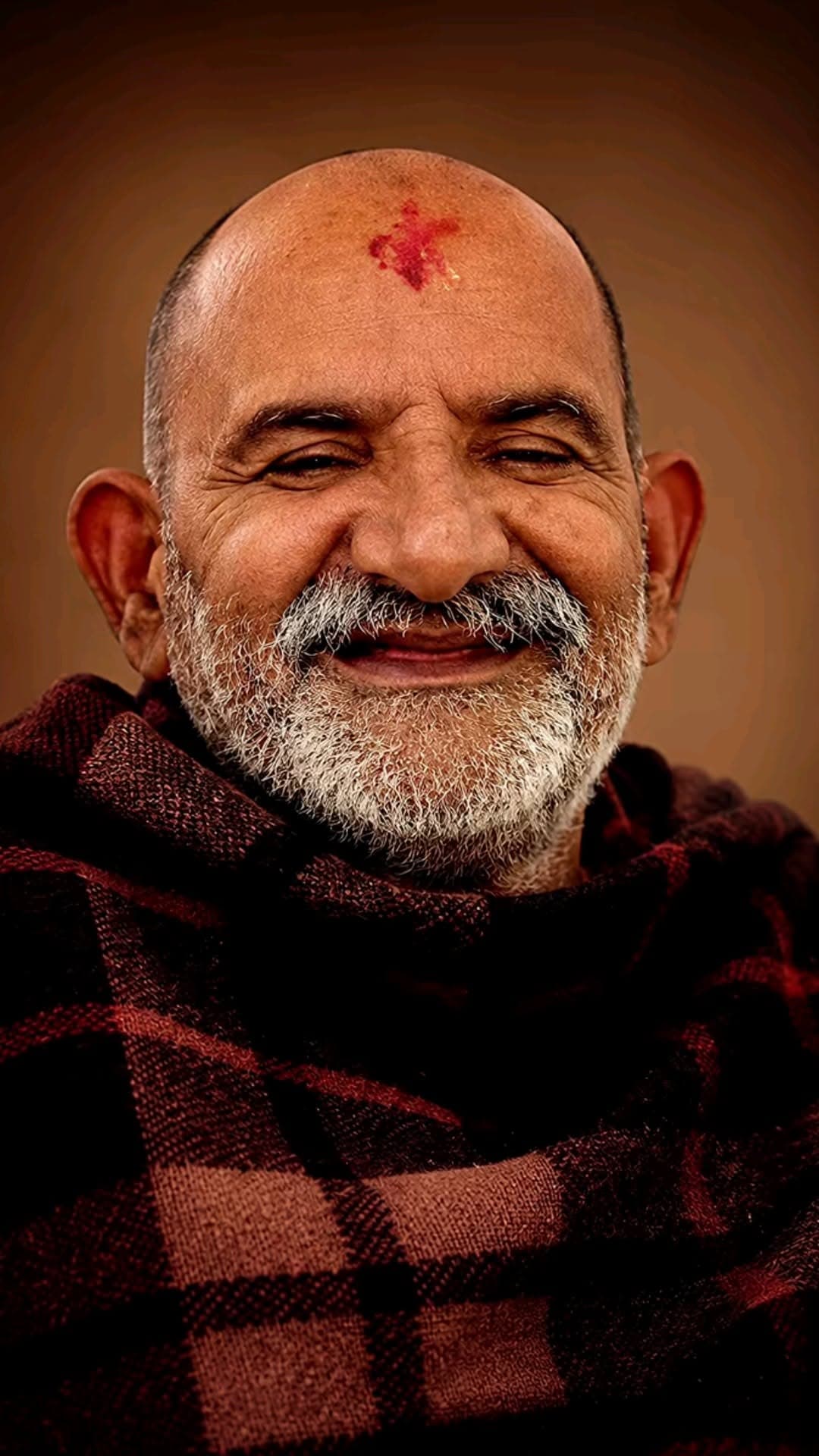 Bearded Man Portrait with Traditional Tilak Mark
