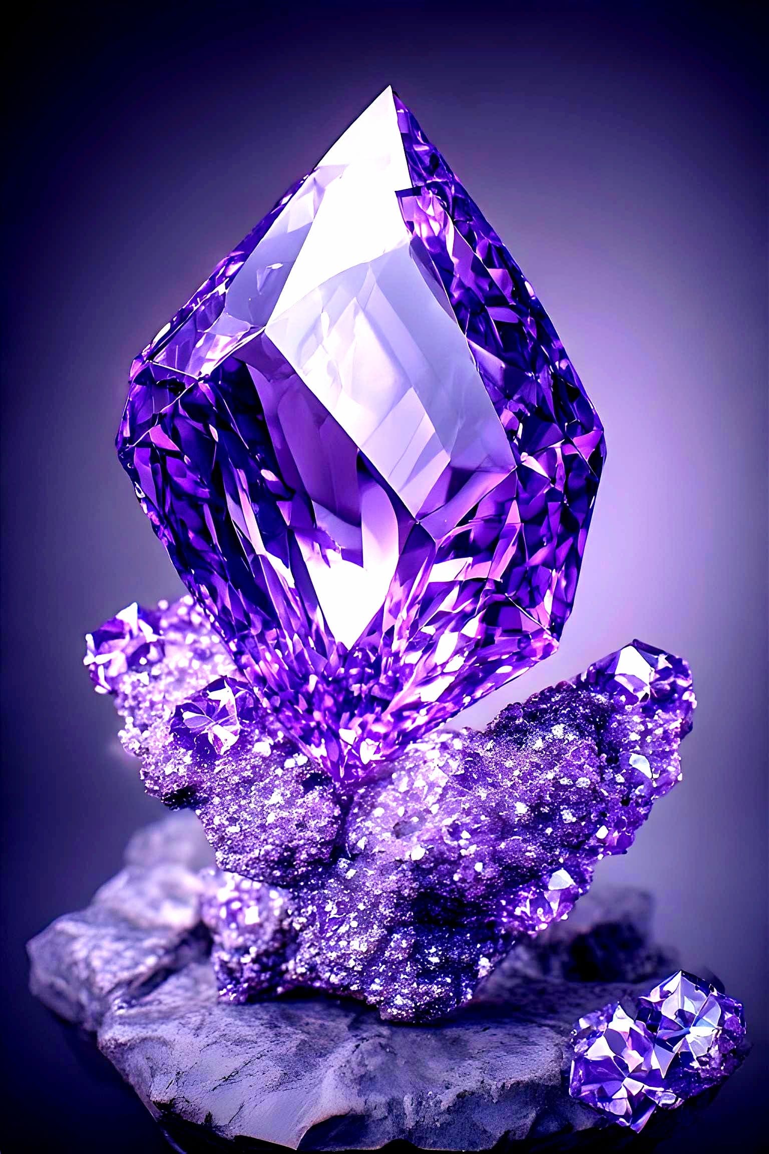 Purple Amethyst Crystal Geode Wallpaper