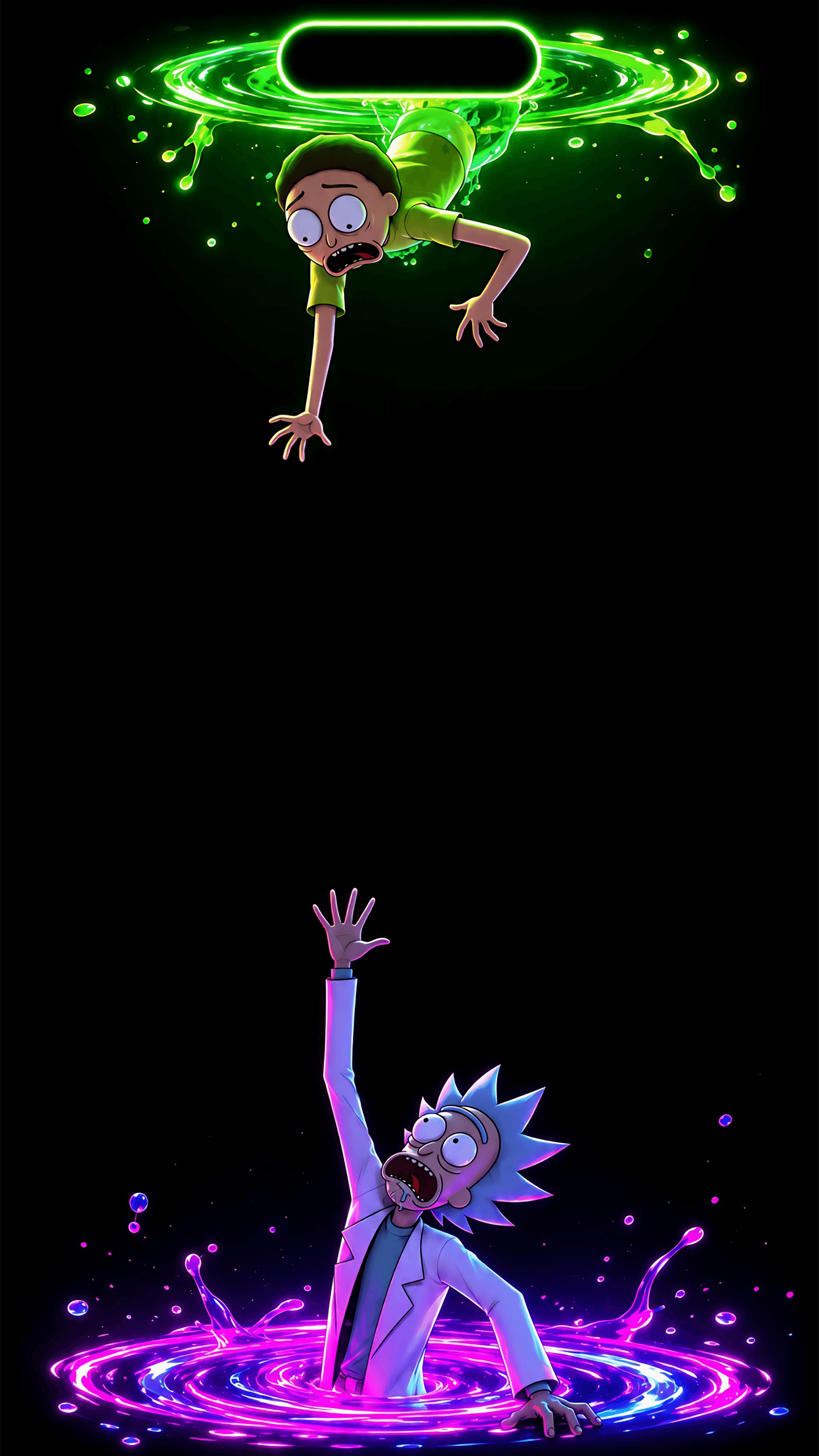 Rick and Morty Falling in Portals