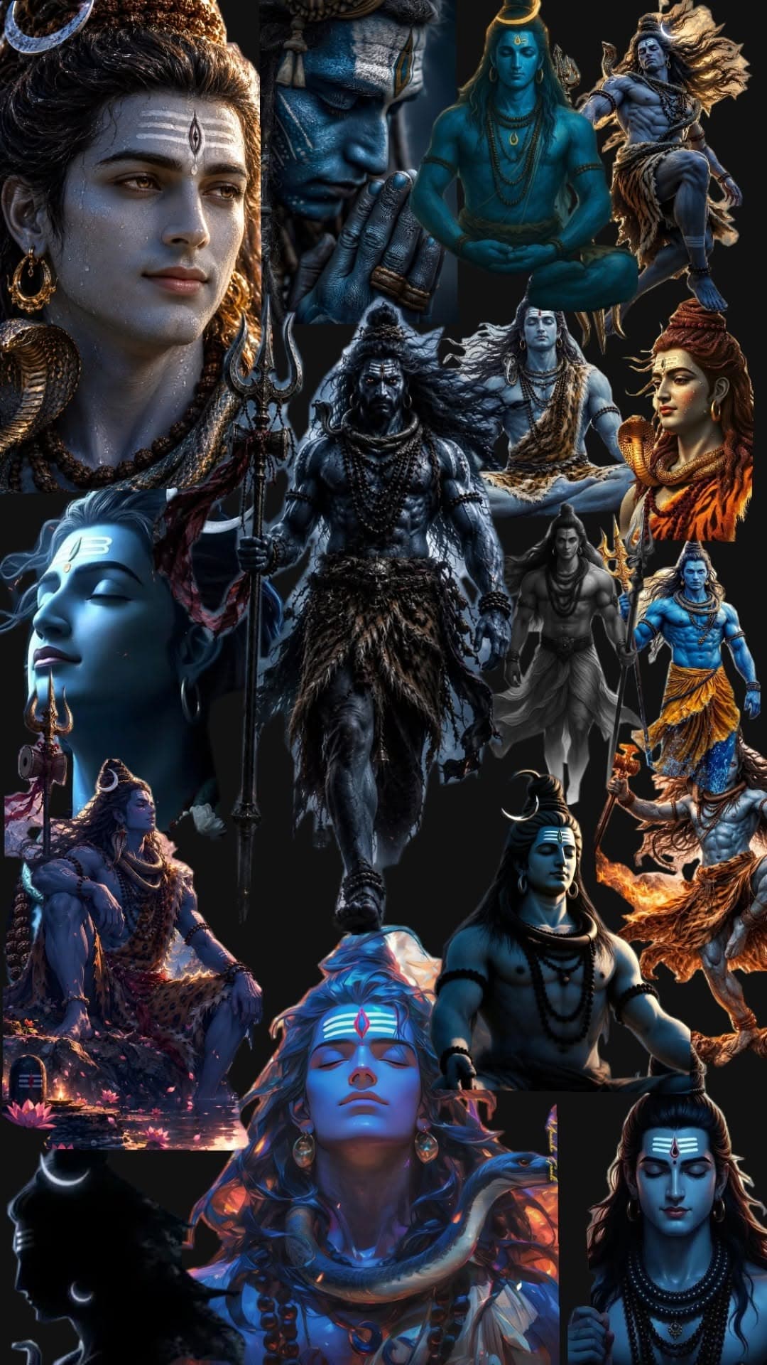 Lord Shiva Artwork Collage Dark
