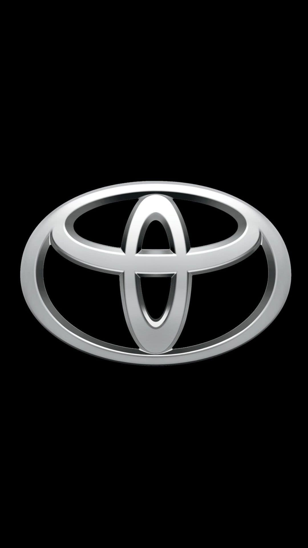 Silver Toyota Logo on Black
