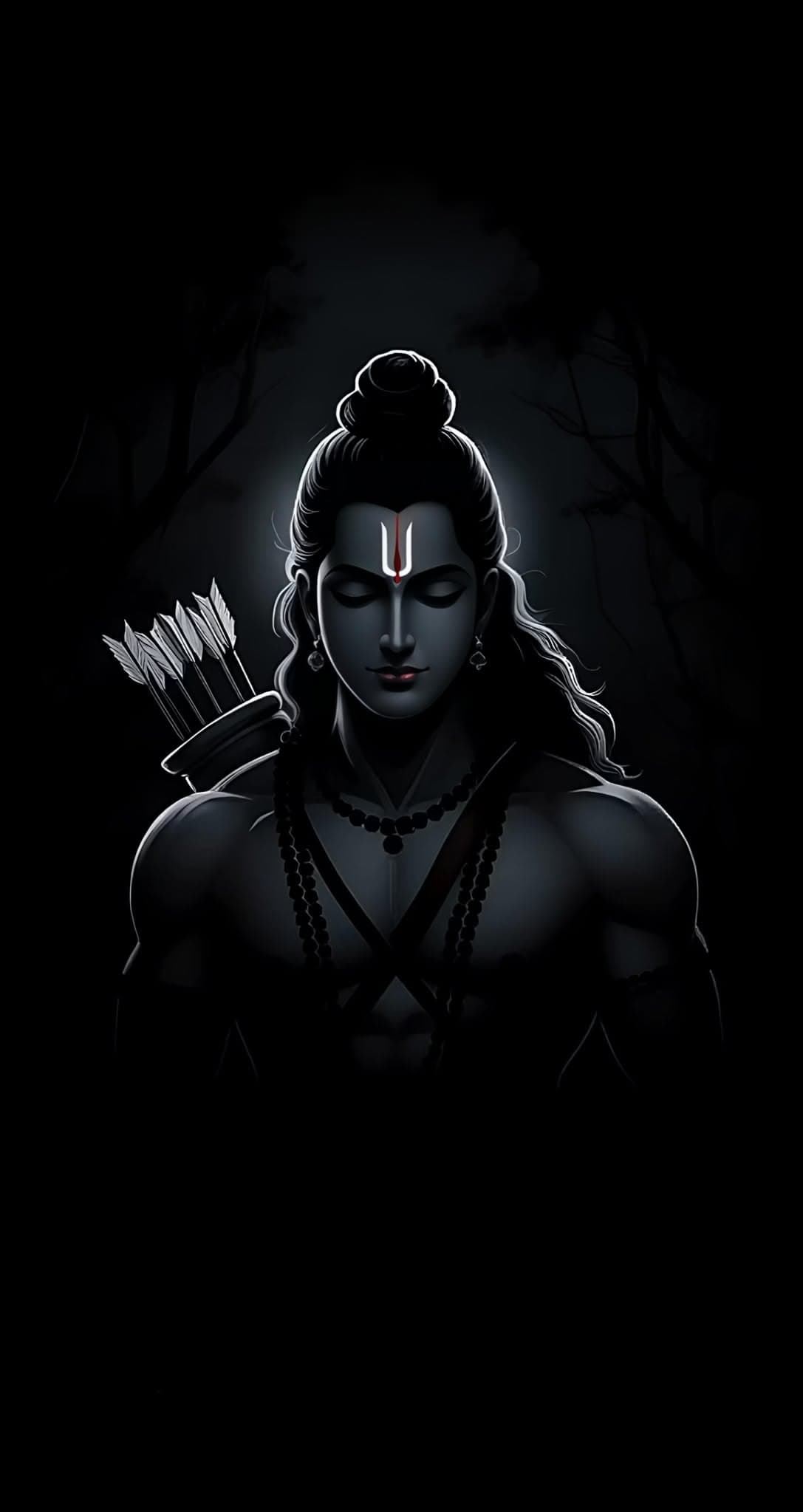Lord Ram Dark Minimal Portrait