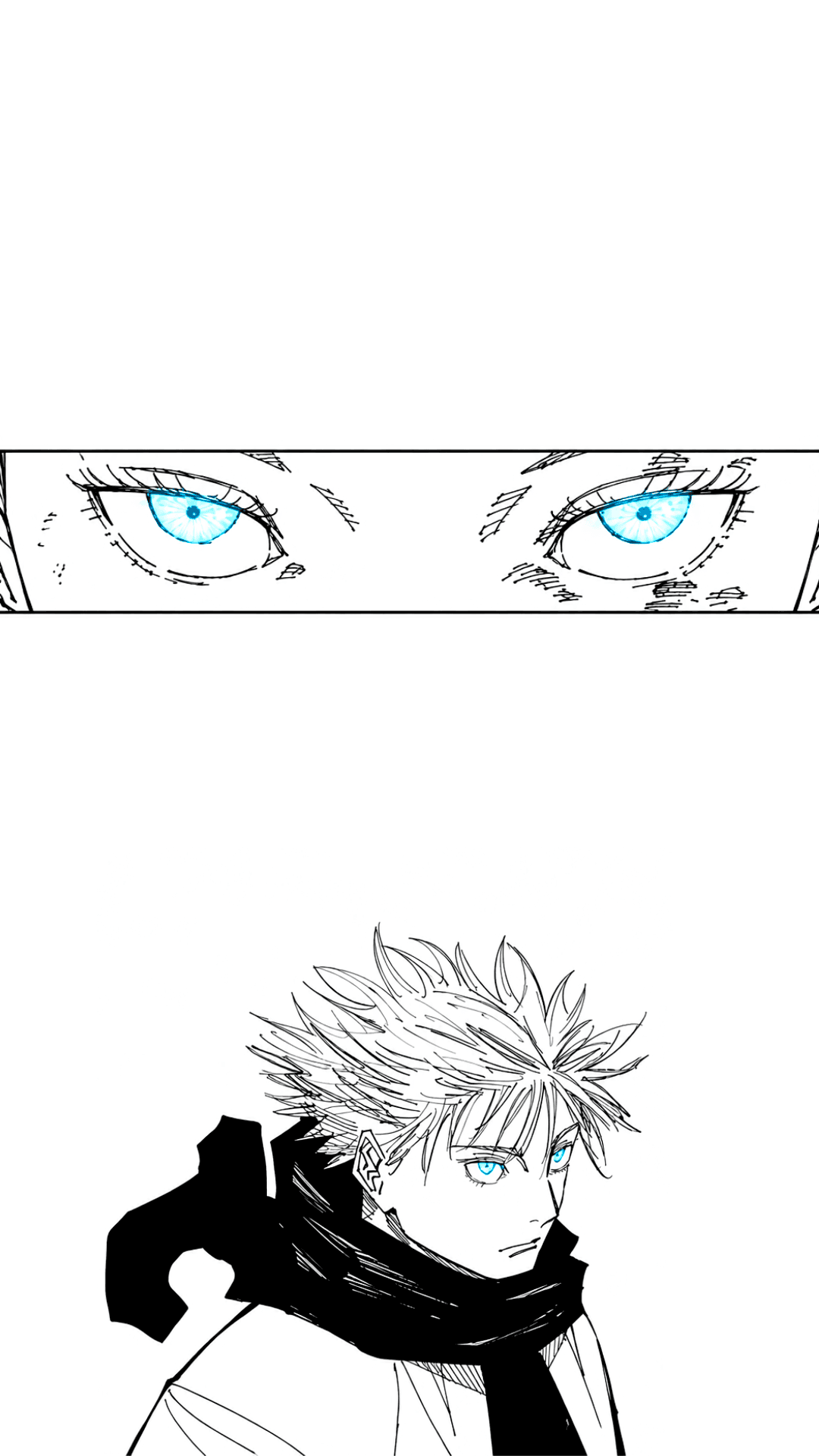 Satoru Gojo Blue Eyes Manga Art