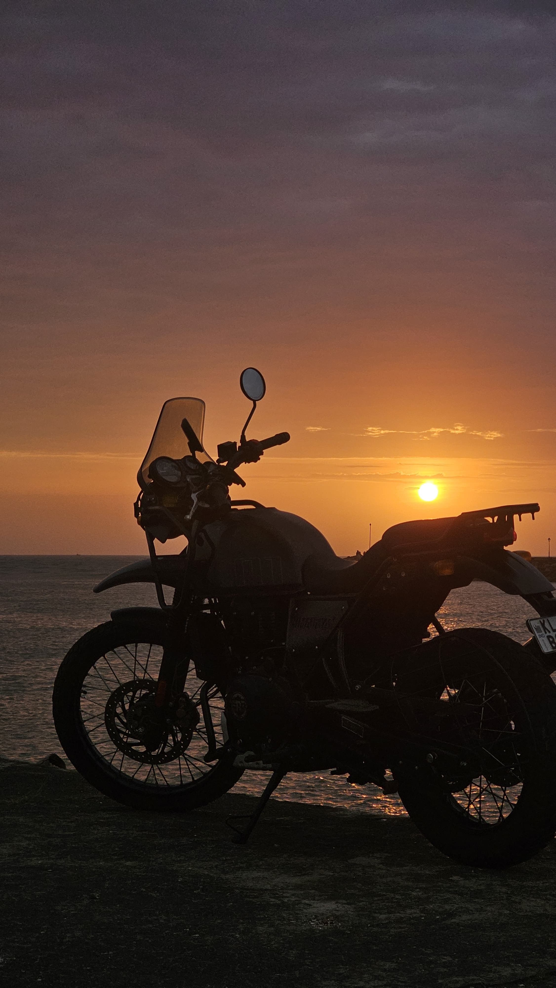Royal Enfield Bike at Sunset