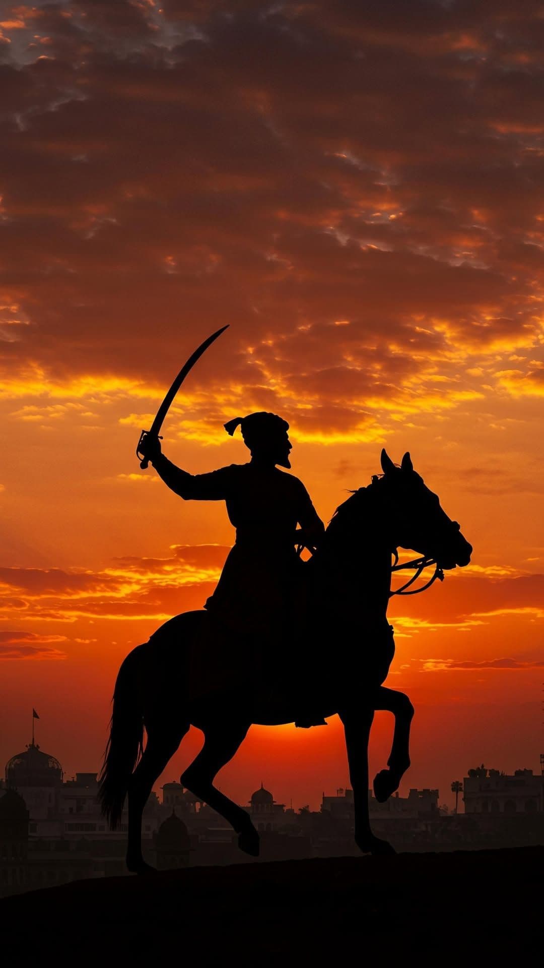 Shivaji Maharaj Horse Silhouette Sunset