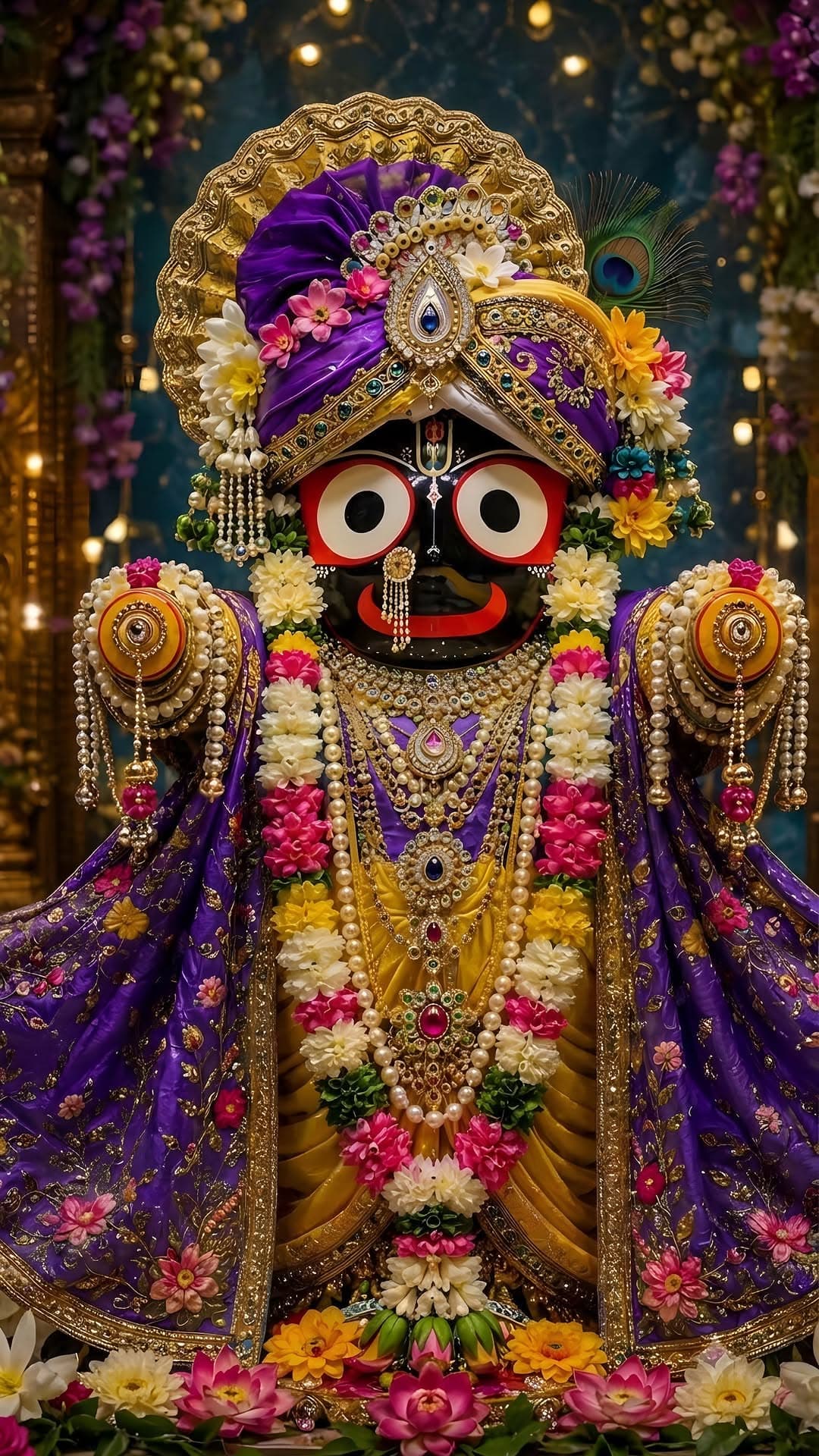 Lord Jagannath Deity in Purple Attire