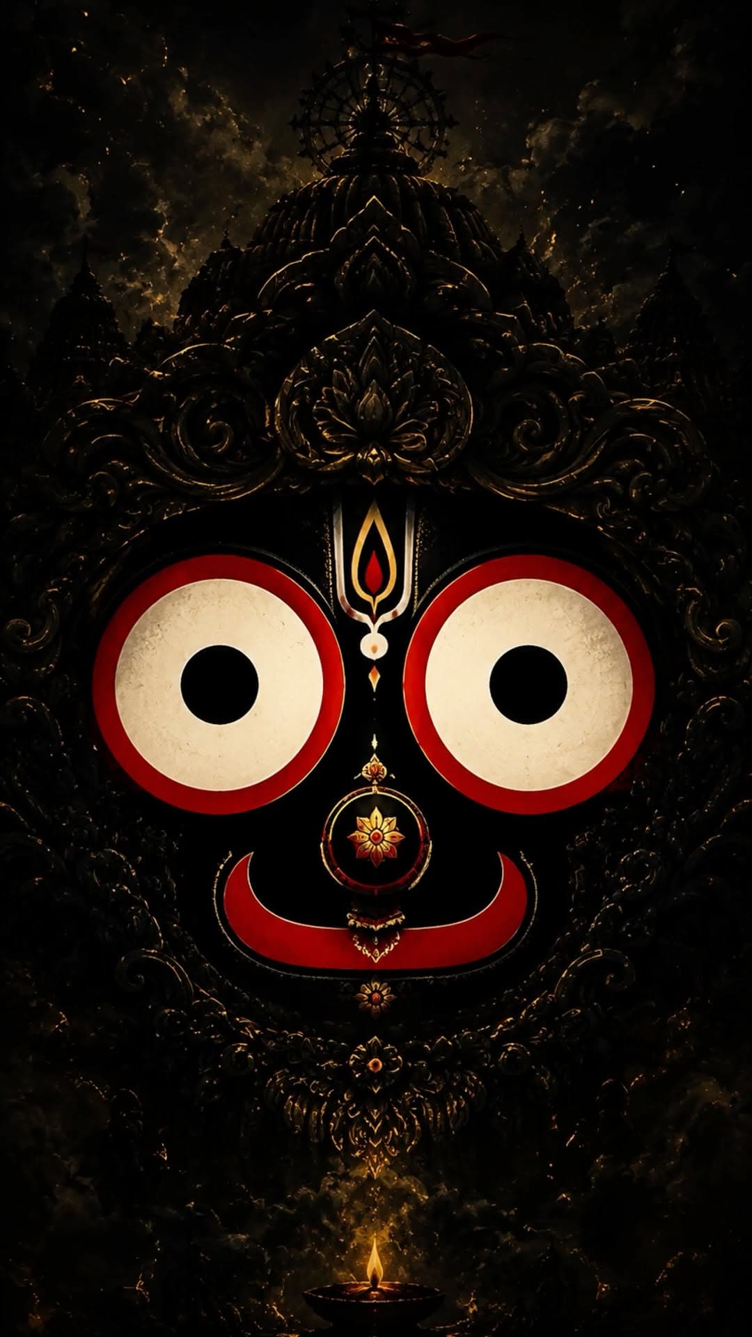 Lord Jagannath Dark Temple Art