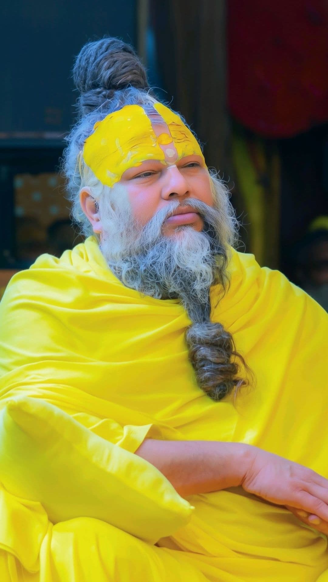 Premanand Ji Maharaj in Yellow Attire