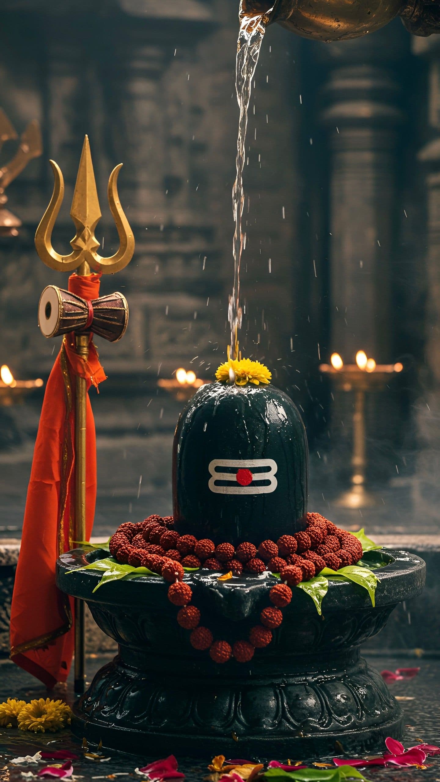 Lord Shiva Lingam with Trishul