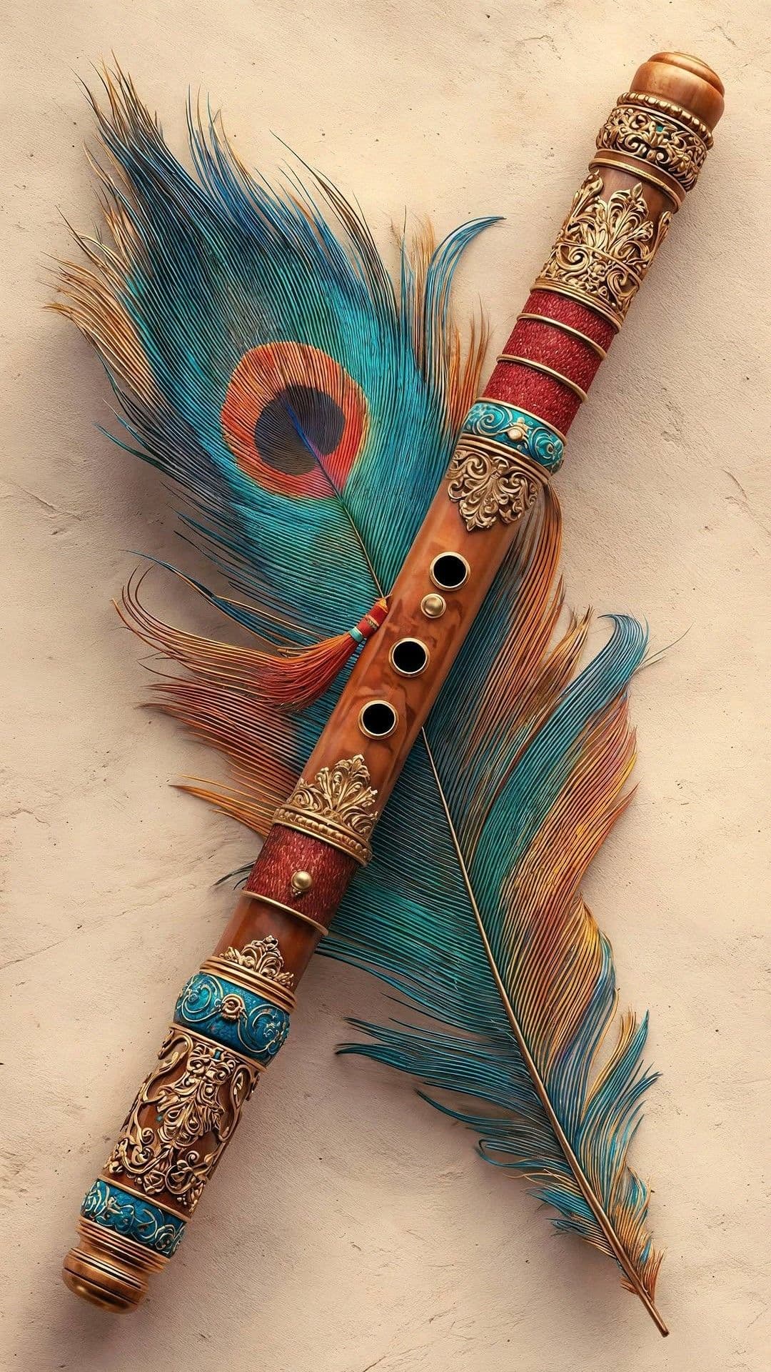 Krishna Flute and Peacock Feather