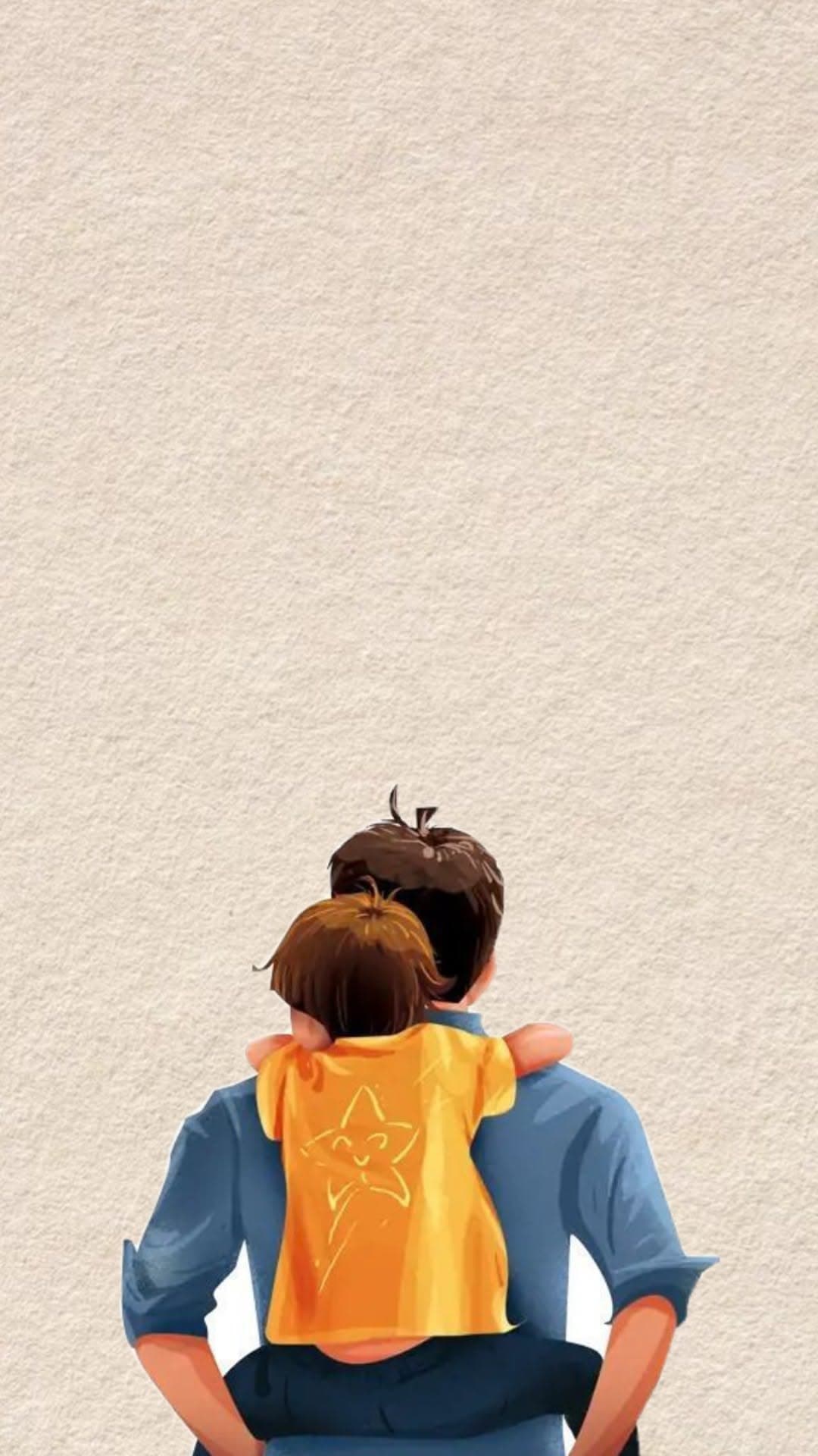 Father Carrying Child Illustration