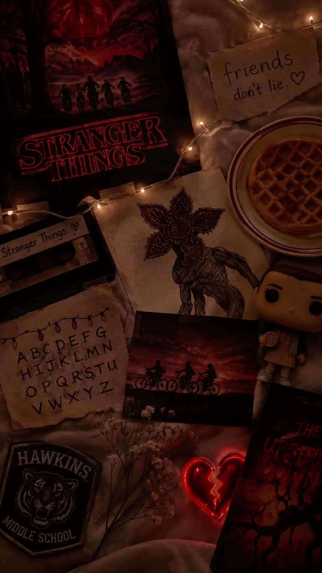 Stranger Things Aesthetic Flatlay Collage