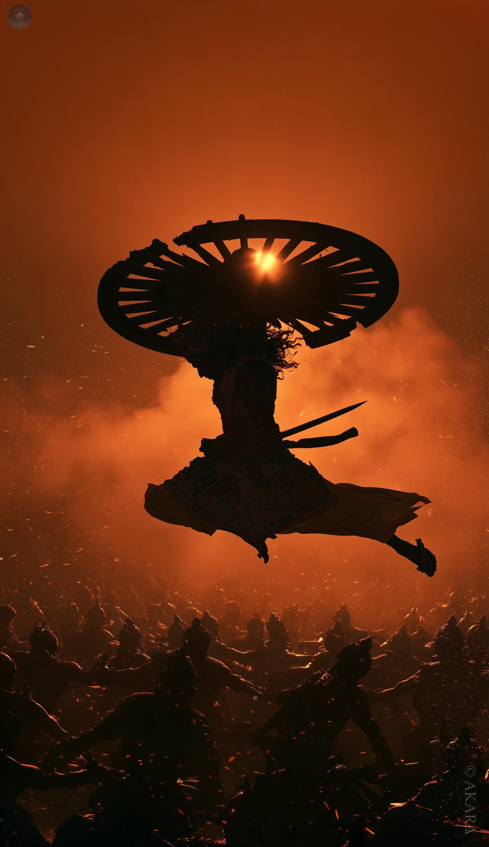 Abhimanyu Fighting with Chariot Wheel
