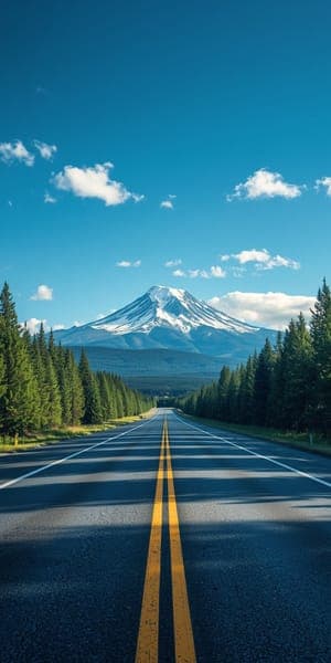 Mountain Road Highway Scenic Landscape View