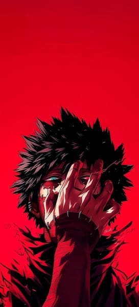 Intense Anime Character Red Aesthetic Art