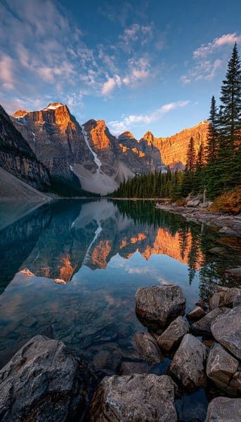 Alpine Lake Mirror Reflection Mountain Landscape