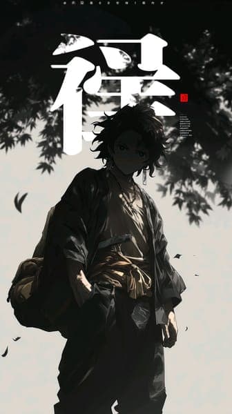 Anime Character in Traditional Robe