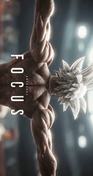 Anime Warrior with Spiky Hair Force Artwork