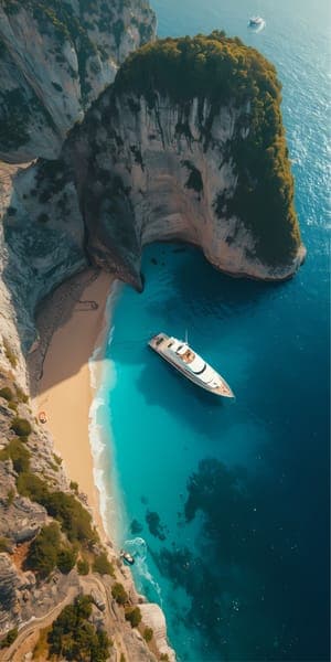 Shipwreck Beach Turquoise Cove with Yacht
