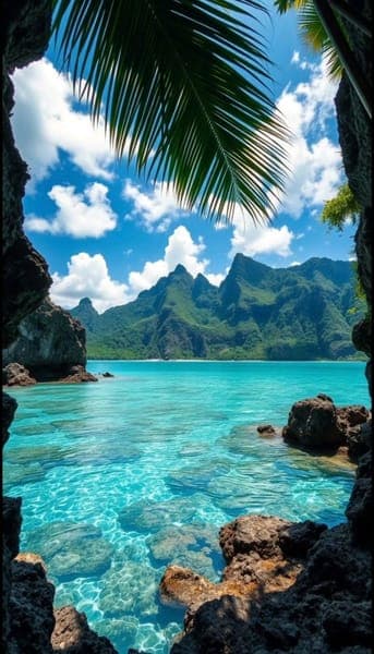 Tropical Paradise Lagoon with Turquoise Waters