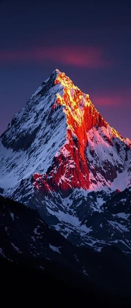 Alpine Peak Glowing at Golden Hour Mountain Landscape