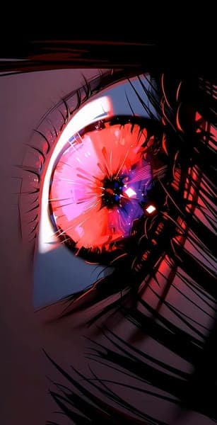 Neon Red Digital Eye Abstract Art