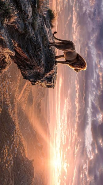 Majestic Elephant at Golden Sunset