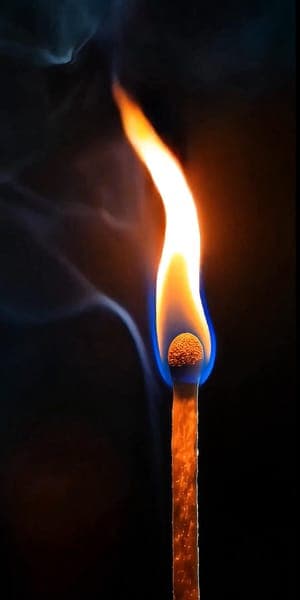 Burning Match Flame - Dark Background Wallpaper