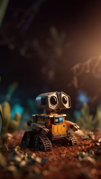 WALL-E Robot in Desert Landscape Sci-Fi Art