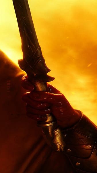 Warrior with Sword Golden Silhouette