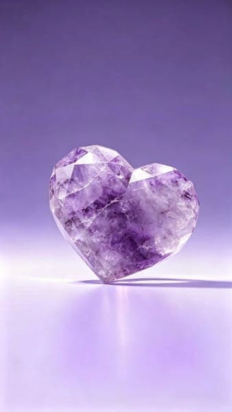 Purple Amethyst Heart Crystal Gemstone