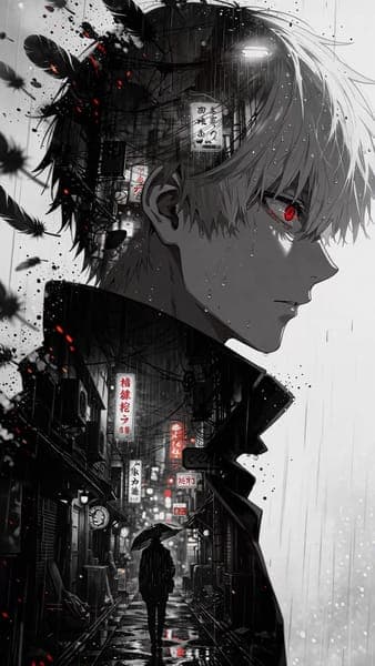 Ken Kaneki Tokyo City Rain