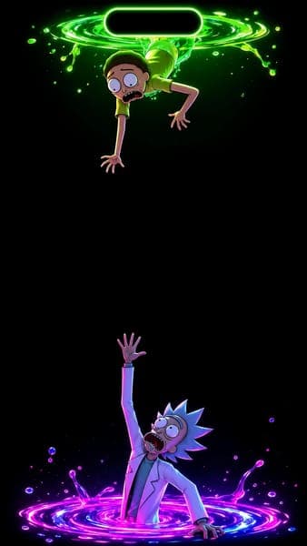 Rick and Morty Falling in Portals