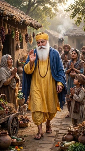 Guru Nanak Dev Ji Blessing Villagers