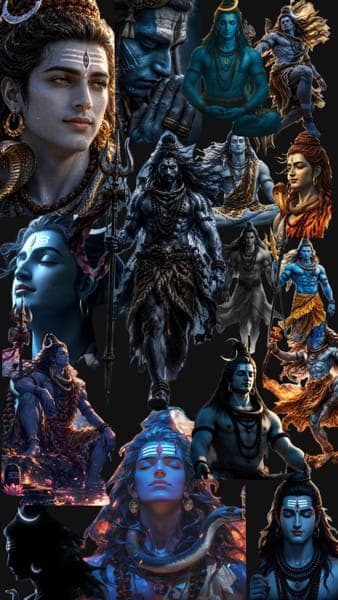 Lord Shiva Artwork Collage Dark