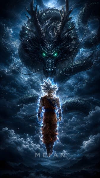 Goku Ultra Instinct with Shenron Dragon