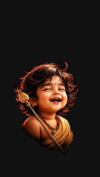 Little Lord Murugan Smiling with Vel
