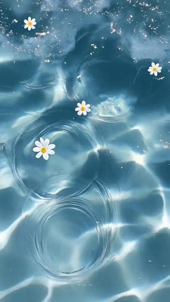 White Daisy Flowers Floating on Water