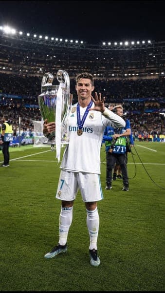 Cristiano Ronaldo Champions League Trophy Pose