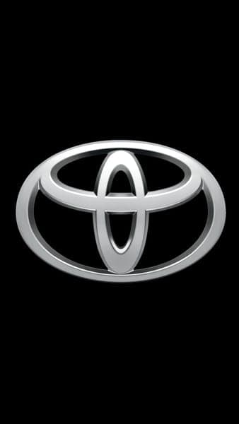 Silver Toyota Logo on Black