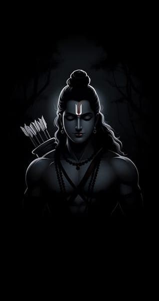 Lord Ram Dark Minimal Portrait