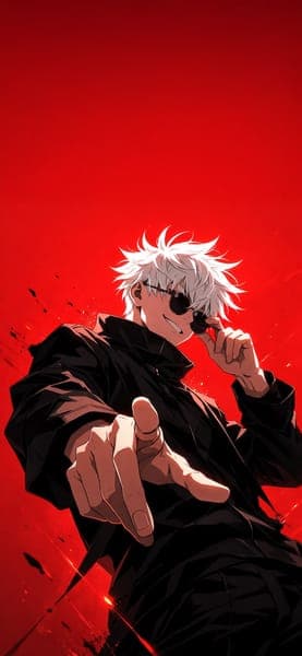 Gojo Satoru Red Background Art