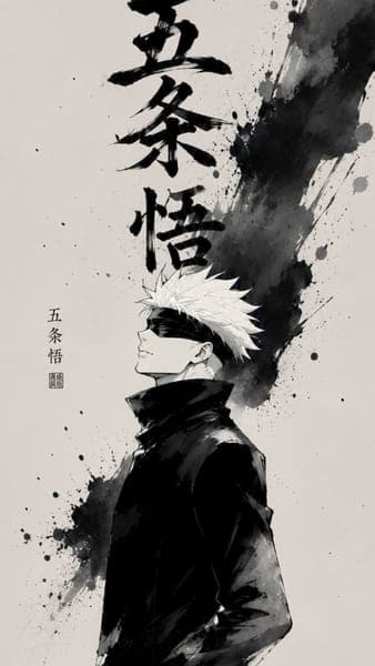 Satoru Gojo Jujutsu Kaisen Ink Art